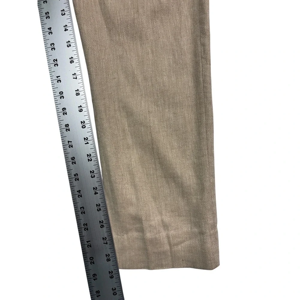Banana Republic 30x29 Tan Herringbone Linen Cotton Pants Trousers Tailored Fit